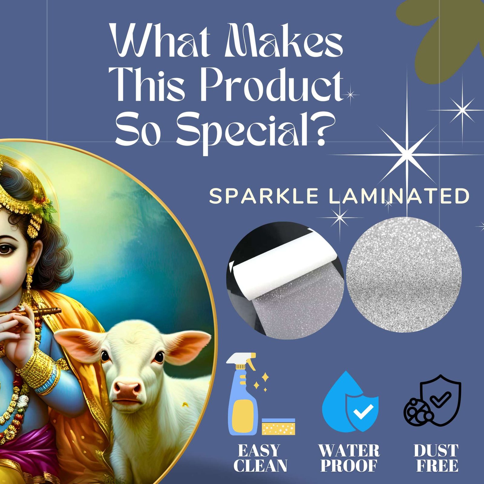 Wall Painting for Wall Decoration with Frame Sparkle Glossy Round Golden Framed Large Painting Office, Living Room, Bedroom, Home Decoration - Image 3