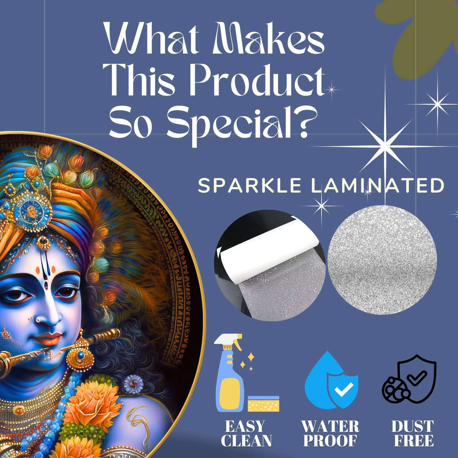 Wall Painting for Wall Decoration with Frame Sparkle Glossy Round Golden Framed Large Painting Office, Living Room, Bedroom, Home Decoration - Image 4