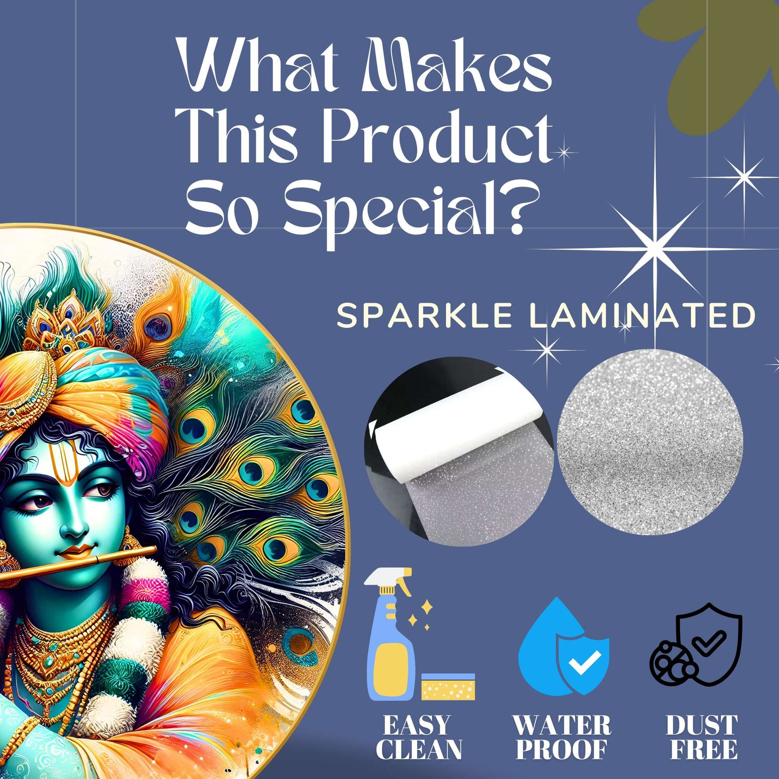 Wall Painting for Wall Decoration with Frame Sparkle Glossy Round Golden Framed Large Painting Office, Living Room, Bedroom, Home Decoration - Image 4