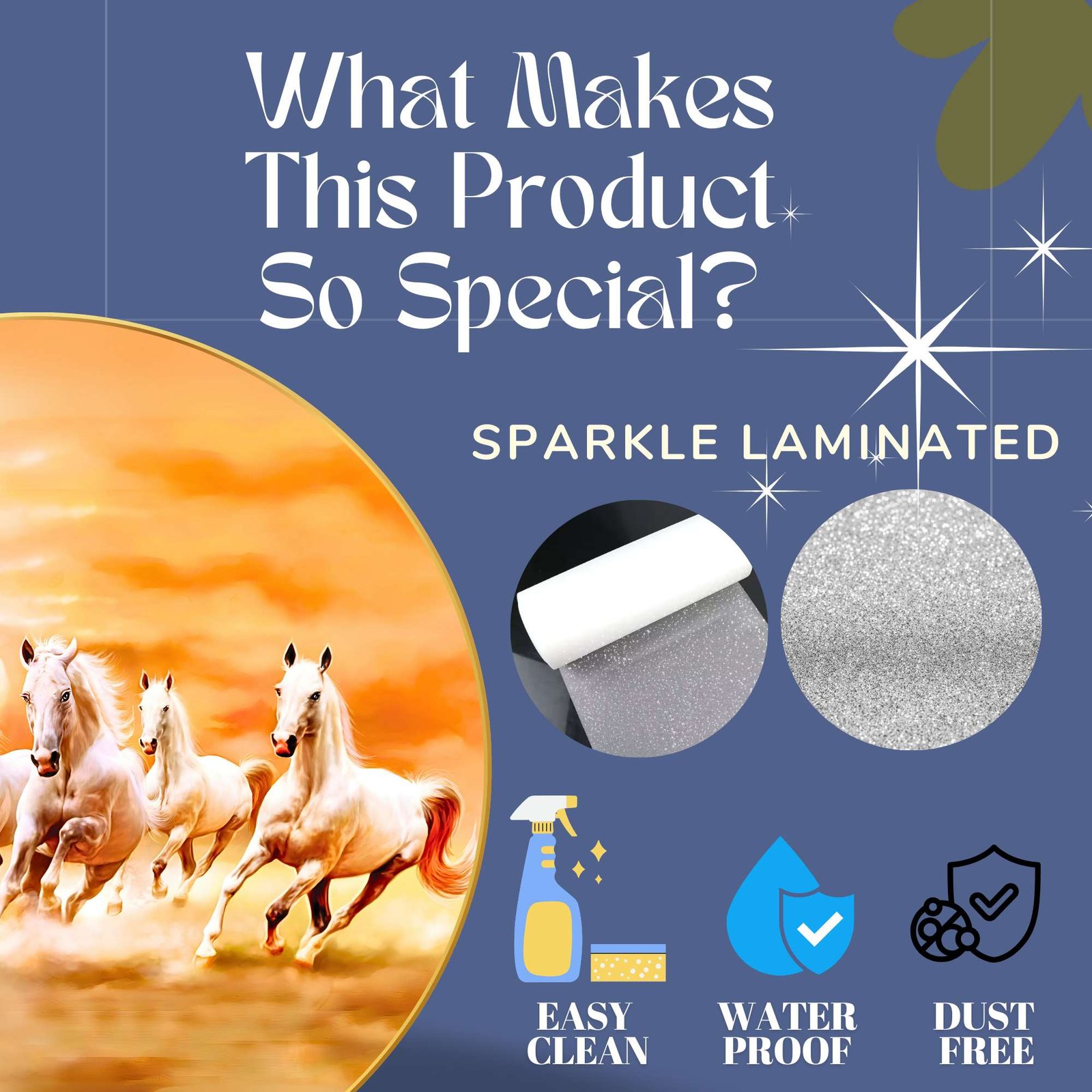 Wall Painting for Wall Decoration with Frame Sparkle Glossy Round Golden Framed Large Painting Office, Living Room, Bedroom, Home Decoration - Image 3