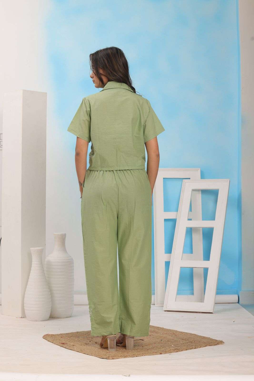 Nature-Inspired Beauty ? Floral Embroidered Cotton Dress (L) - Image 7